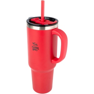 Mug Sydney 1200 ml double paroi certifié RCS avec isolation par le vide et couche de cuivre avec paille 18