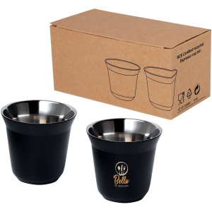 Ensemble de tasses à espresso en acier inoxydable Duo de 80 ml certifié RCS 6