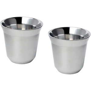 Ensemble de tasses à espresso en acier inoxydable Duo de 80 ml certifié RCS 9