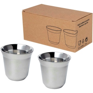 Ensemble de tasses à espresso en acier inoxydable Duo de 80 ml certifié RCS 3