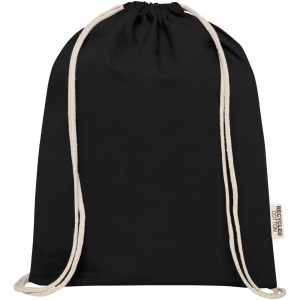 Sac avec cordon Oregon en coton recyclé 140 g/m² certifié GRS 8