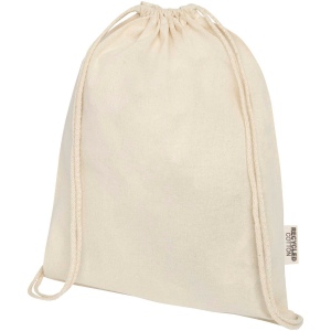 Sac avec cordon Oregon en coton recyclé 140 g/m² certifié GRS 4
