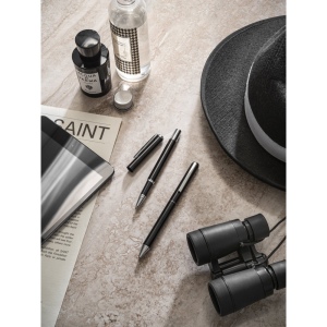 LEAH. Parure de stylo à bille et de roller en aluminium (94% rAL) avec clip 3