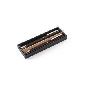 LEAH. Parure de stylo à bille et de roller en aluminium (94% rAL) avec clip 4