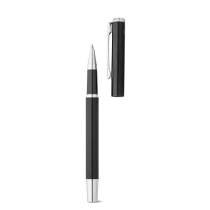 LEAH. Parure de stylo à bille et de roller en aluminium (94% rAL) avec clip 7