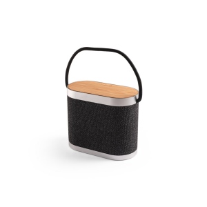 GUETTA. Enceinte portable de 5 W avec chargeur sans fil ultra-rapide de 15 W et autonomie de 2 h en bambou et PET recyclé (100 % rPET) 2