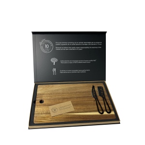 Set de planche et couteaux à fromage FSC 100% acacia (Import) 5