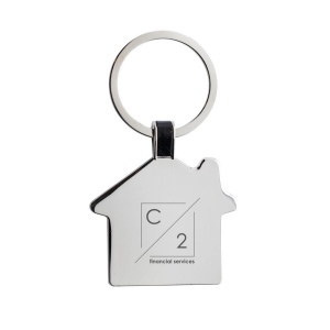 Porte-clés maison en alliage de zinc recyclé RCS 6
