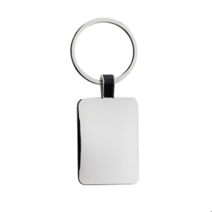 Porte-clés rectangle en alliage de zinc recyclé RCS 3