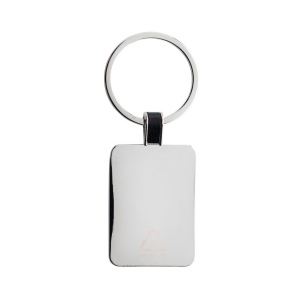 Porte-clés rectangle en alliage de zinc recyclé RCS 5