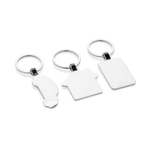 Porte-clés rectangle en alliage de zinc recyclé RCS 8