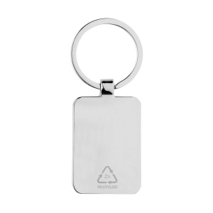 Porte-clés rectangle en alliage de zinc RCS et bambou 6