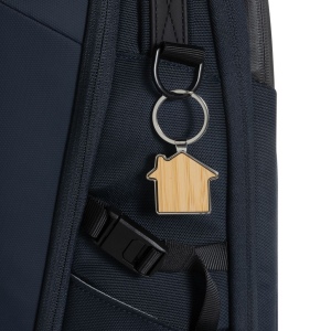 Porte-clés maison en alliage de zinc RCS et bambou 5