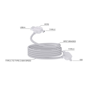 Câble 65W en TPE/PET RCS recyclé Urban Vitamin Stockton 14