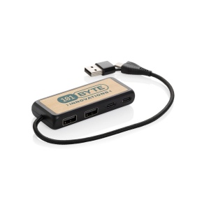 Hub USB à double entrée en plastique et en bambou  RCS Link 6
