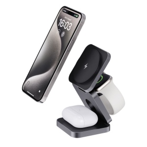 Chargeur 15W pliable 3 en 1 en aluminium recyclé RCS  Terra 3