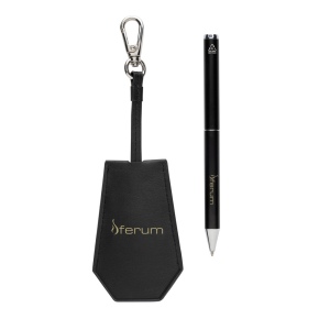 Set porte-clés et stylo en rPET PU RCS Swiss Peak Tula 8