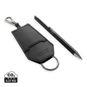 Set porte-clés et stylo en rPET PU RCS Swiss Peak Tula