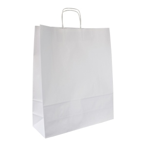 Sac papier blanc anses torsadées
