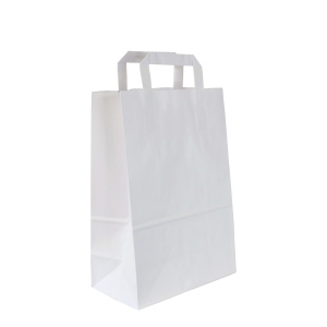 Sac papier blanc anses plates