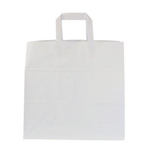 Sac papier blanc anses plates 2