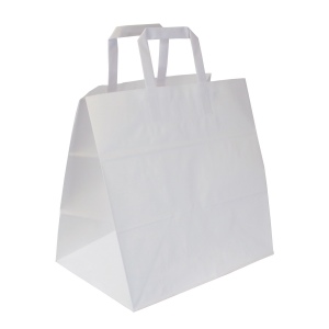 Sac papier blanc anses plates