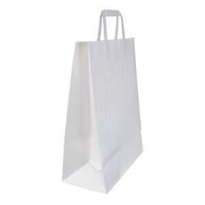Sac papier blanc anses plates 3