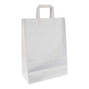 Sac papier blanc anses plates