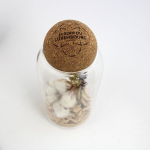 Terrarium boule liège fleurs séchées 2
