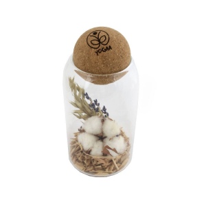 Terrarium boule liège fleurs séchées 3