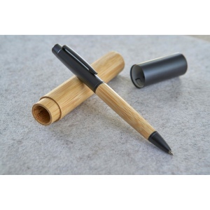 Stylo bille twist en acier inoxydable et bambou Anke 13