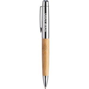Stylo bille twist en acier inoxydable et bambou Anke 10