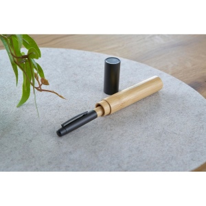 Stylo bille twist en acier inoxydable et bambou Anke 12