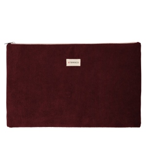 Sacoche ordinateur 17" velours côtelé 10