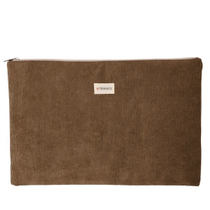 Sacoche ordinateur 17" velours côtelé