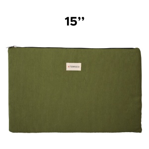Sacoche ordinateur 15" velours côtelé