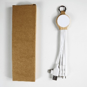 Câble de charge 6 en 1 blanc bambou 2