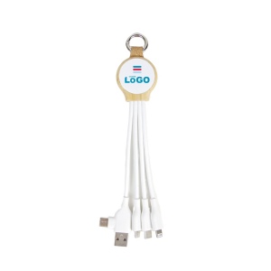Câble de charge 6 en 1 blanc bambou