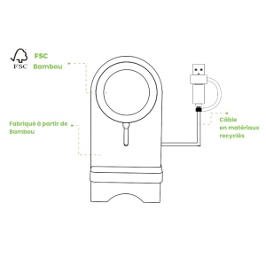 Chargeur sans fil Bambou avec support 3