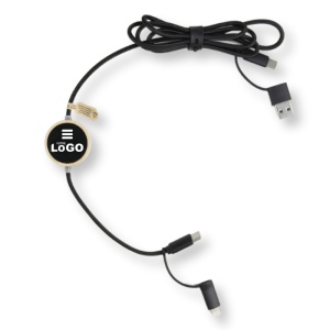 Câble long de charge 4 en 1 lumineux 120cm