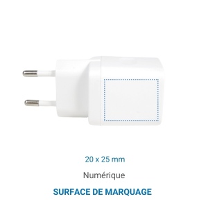 Chargeur USB 20W 2 ports Usb, prise UE 4