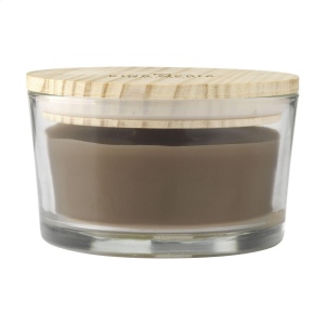 Une bougie parfumée Wooosh décorative et luxueuse coulée dans un pot en verre robuste, poli et transparent 4