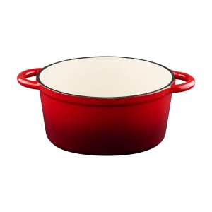 Cocotte en fonte émaillée avec couvercle assorti et bouton en acier inoxydable 4