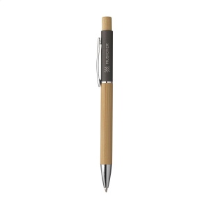 Stylo à bille à encre bleue avec corps et bouton poussoir en bambou certifié FSC 100% 9