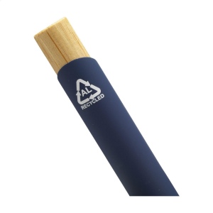 Stylo à bille fin à encre bleue avec corps en aluminium 100% recyclé avec finition caoutchoutée et clip en métal robuste 14