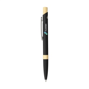 Stylo à bille fin à encre bleue avec corps en aluminium 100% recyclé avec finition caoutchoutée et clip en métal robuste 4