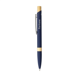 Stylo à bille fin à encre bleue avec corps en aluminium 100% recyclé avec finition caoutchoutée et clip en métal robuste