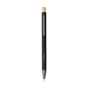 Stylo à bille mince à encre bleue avec un corps en aluminium 100% recyclé avec finition caoutchoutée 8