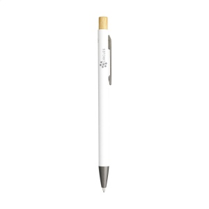 Stylo à bille mince à encre bleue avec un corps en aluminium 100% recyclé avec finition caoutchoutée 17