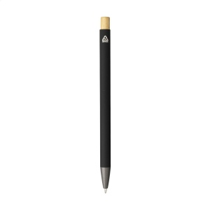 Stylo à bille mince à encre bleue avec un corps en aluminium 100% recyclé avec finition caoutchoutée 20